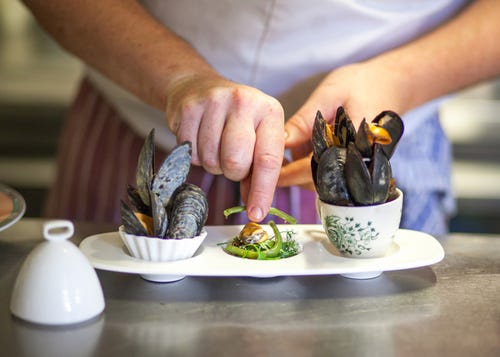 Trio of mussels from La Fosse at Cranborne