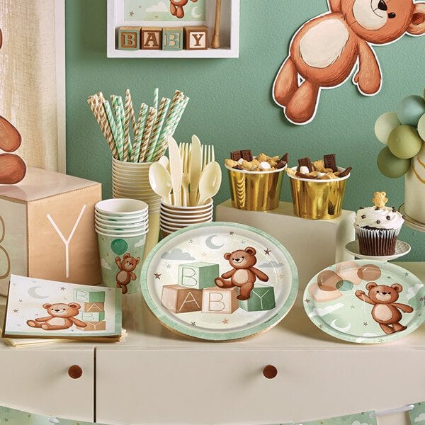 Anniversary House Baby Bear Partyware