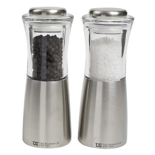 CrushGrind Stockholm Mini 4 Salt or Pepper Grinder - Stainless Steel