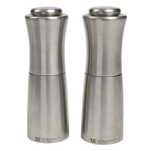 CrushGrind Stockholm Mini 4 Salt or Pepper Grinder - Stainless Steel