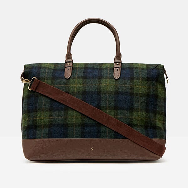 Joules Navy Green Check Fulbrook Holdall Tweed Bag Harts of Stur