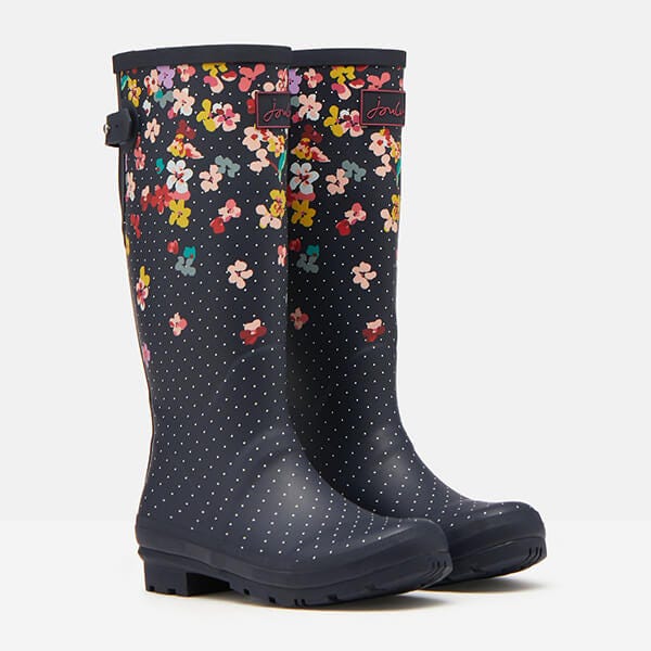 joules navy blossom wellies