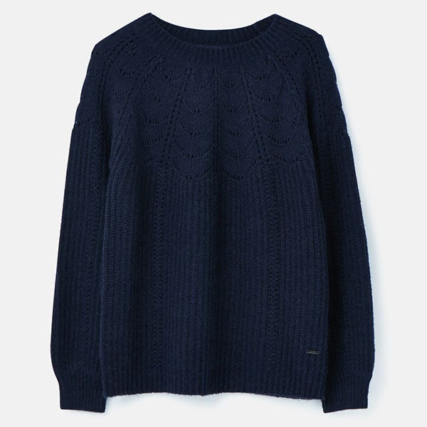 jenna knitted pointelle stitch jumper