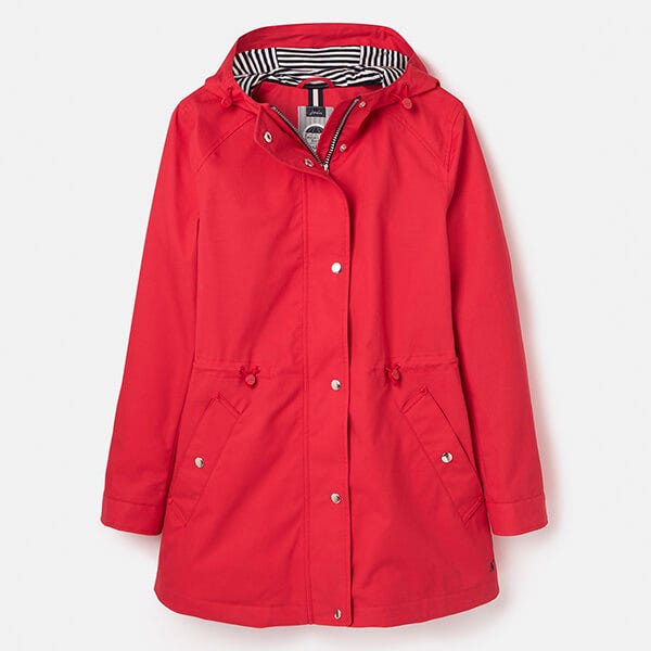 Joules Red Shoreside Waterproof Coat With Stripe Jersey Lining Size 16 Harts of Stur