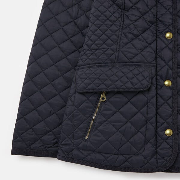 Joules navy quilted coat hotsell