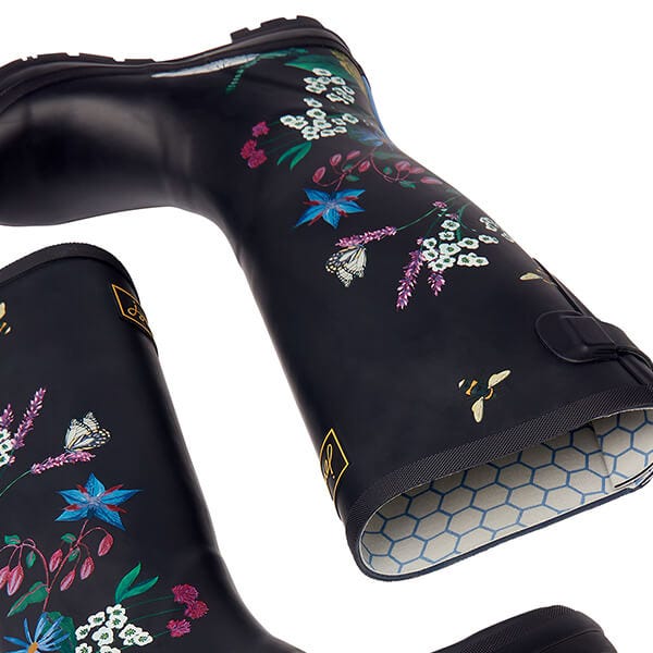 Printed wellies with adjustable back gusset best sale