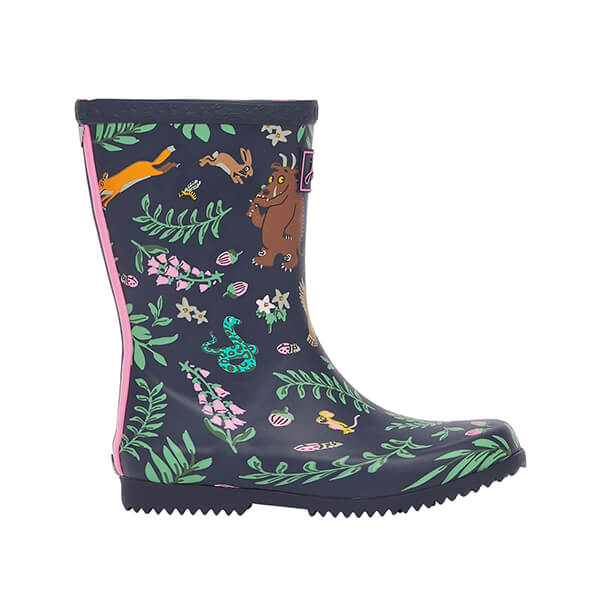 Joules Navy Gruffalo Roll Up Gruffalo Flexible Printed Wellies Harts of Stur