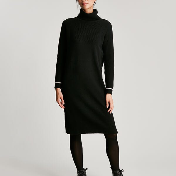 Joules Black Hallie Roll Neck Knitted Dress Harts of Stur