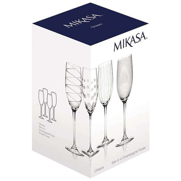 Mikasa Cheers Set Of 4 Flute Glasses 5159318 Harts of Stur