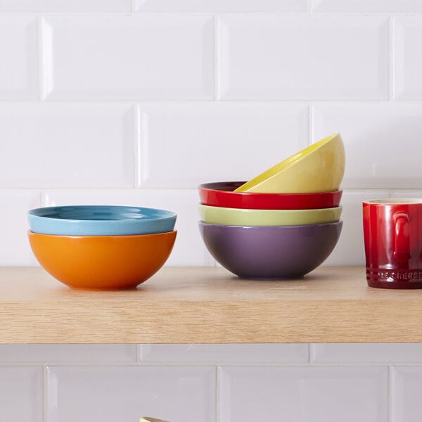 Le Creuset Rainbow Set of 6 Cereal Bowls 79286168359006 Harts of Stur