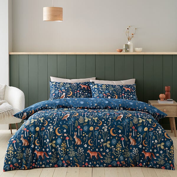 Photos - Bed Linen Catherine Lansfield Enchanted Twilight Double Duvet Set Navy BD57733WDQSNA 