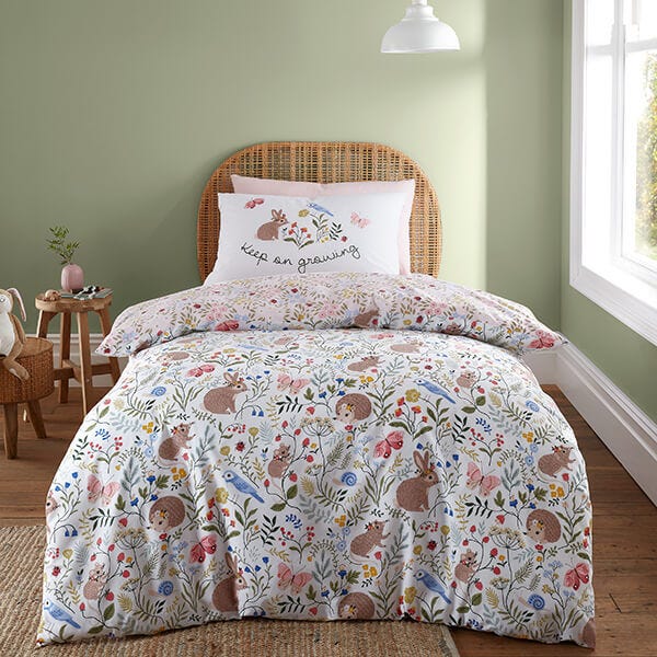 RHS Childrens Garden Animals Single Duvet Set White