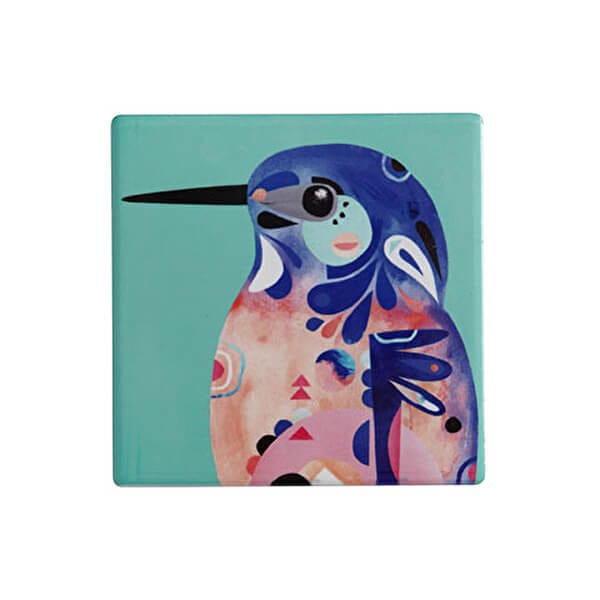 Maxwell Williams Pete Cromer Ceramic Square 9.5cm Coaster Kingfisher