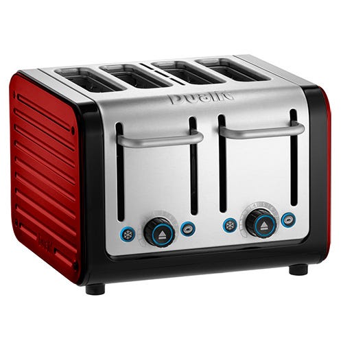 Dualit Architect 4 Slot Black Body With Apple Candy Red Panel Toaster Harts of Stur