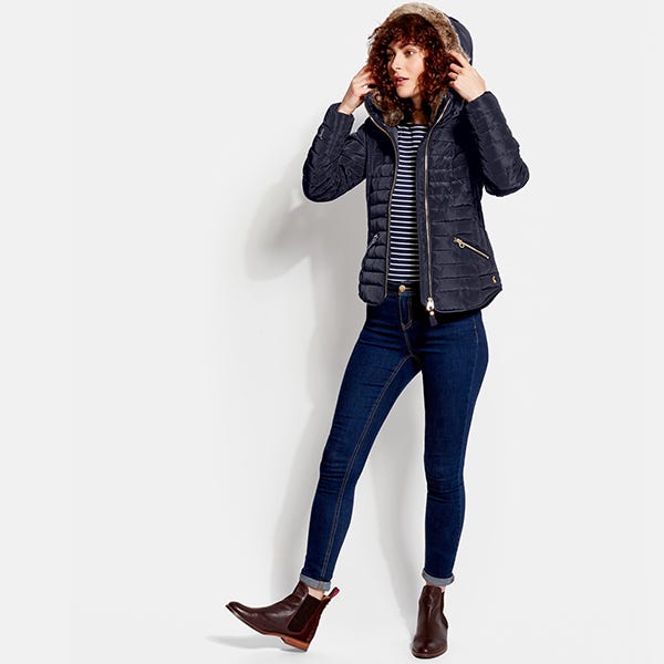 Joules gosling padded jacket navy on sale