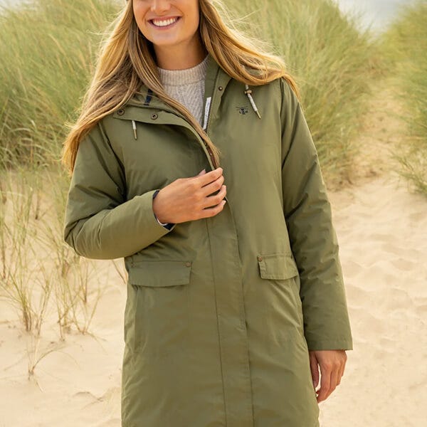 Lighthouse Iona Ladies Long Coat Khaki Harts of Stur