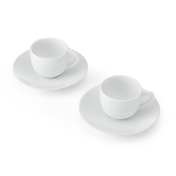 Mikasa Chalk Set of 2 Espresso Cups Saucers