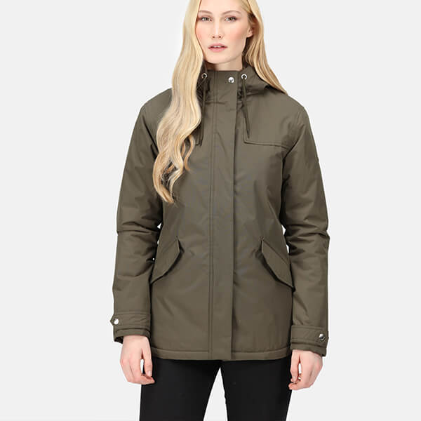 Laureen waterproof insulated jacket dark khaki best sale