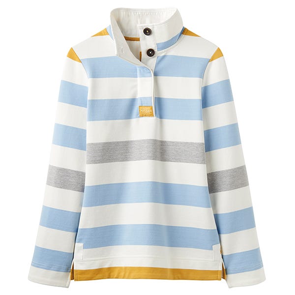 Joules Saunton High Neck Sweatshirt With Pockets Blue Gold Bold