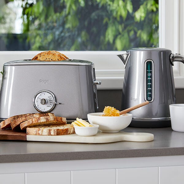 Brushed steel toaster and kettle sales