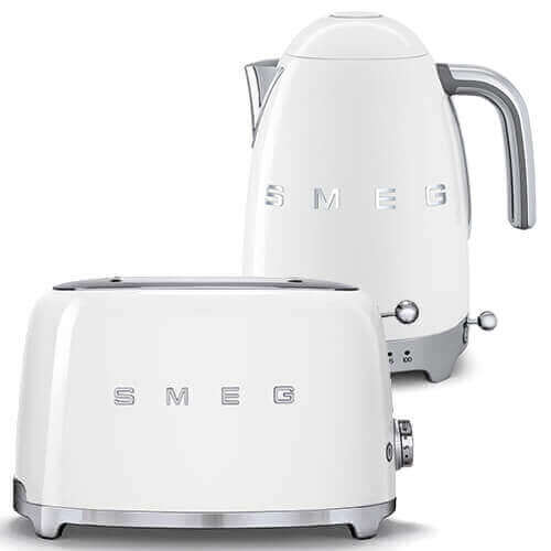 Smeg Variable Temperature Kettle 3D Logo, White