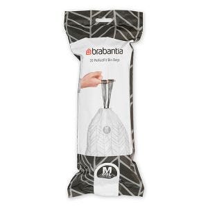 Brabantia Bin Liners, 15-20 L-Size D, 20 Bags, Litre, White