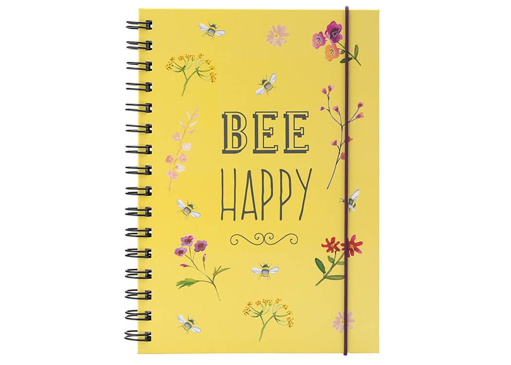 English Tableware Company Bee Happy Yellow Notebook