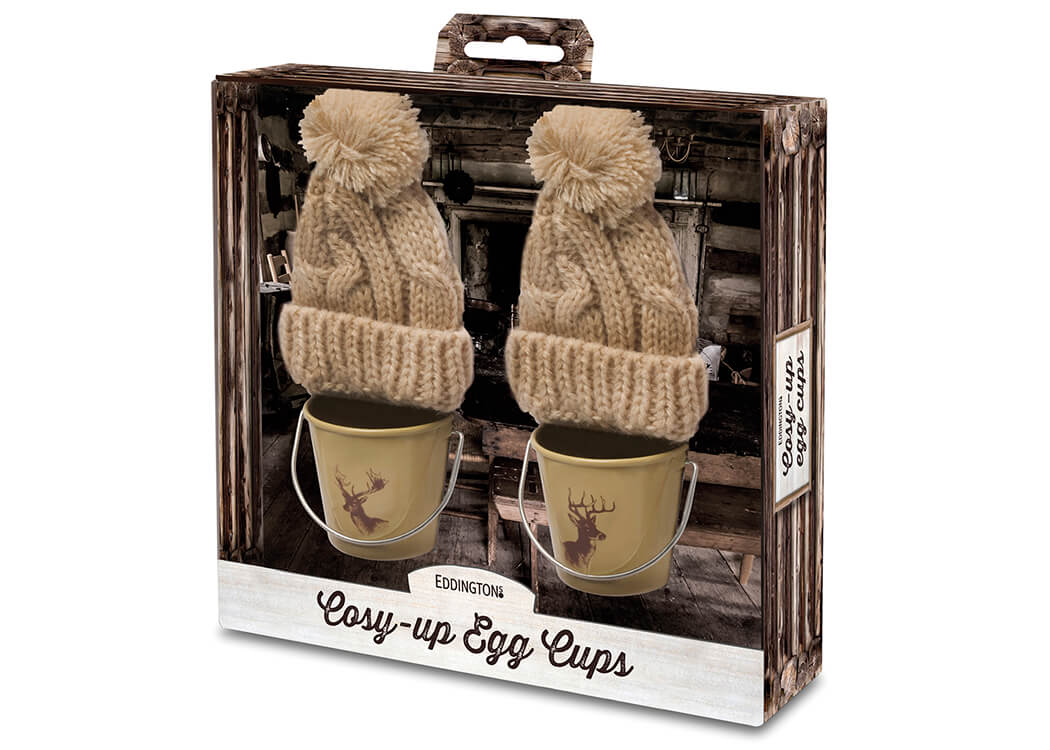 Eddingtons Set Of 2 Stag Egg Cup With Bobble Hats