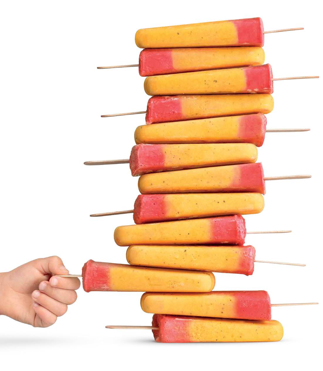 Peach, Passionfruit & Raspberry Yoghurt Pops