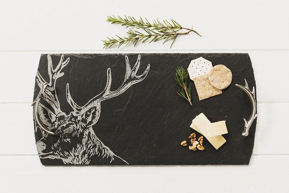 The Just Slate Company Large Stag Slate Serving Tray